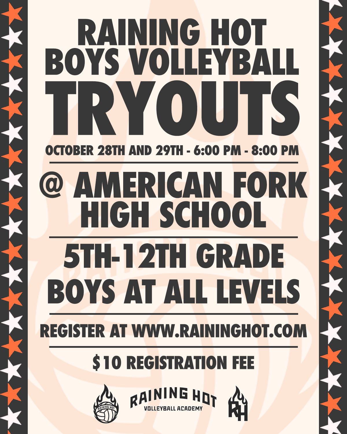Raining Hot Volleyball Academy Tryouts